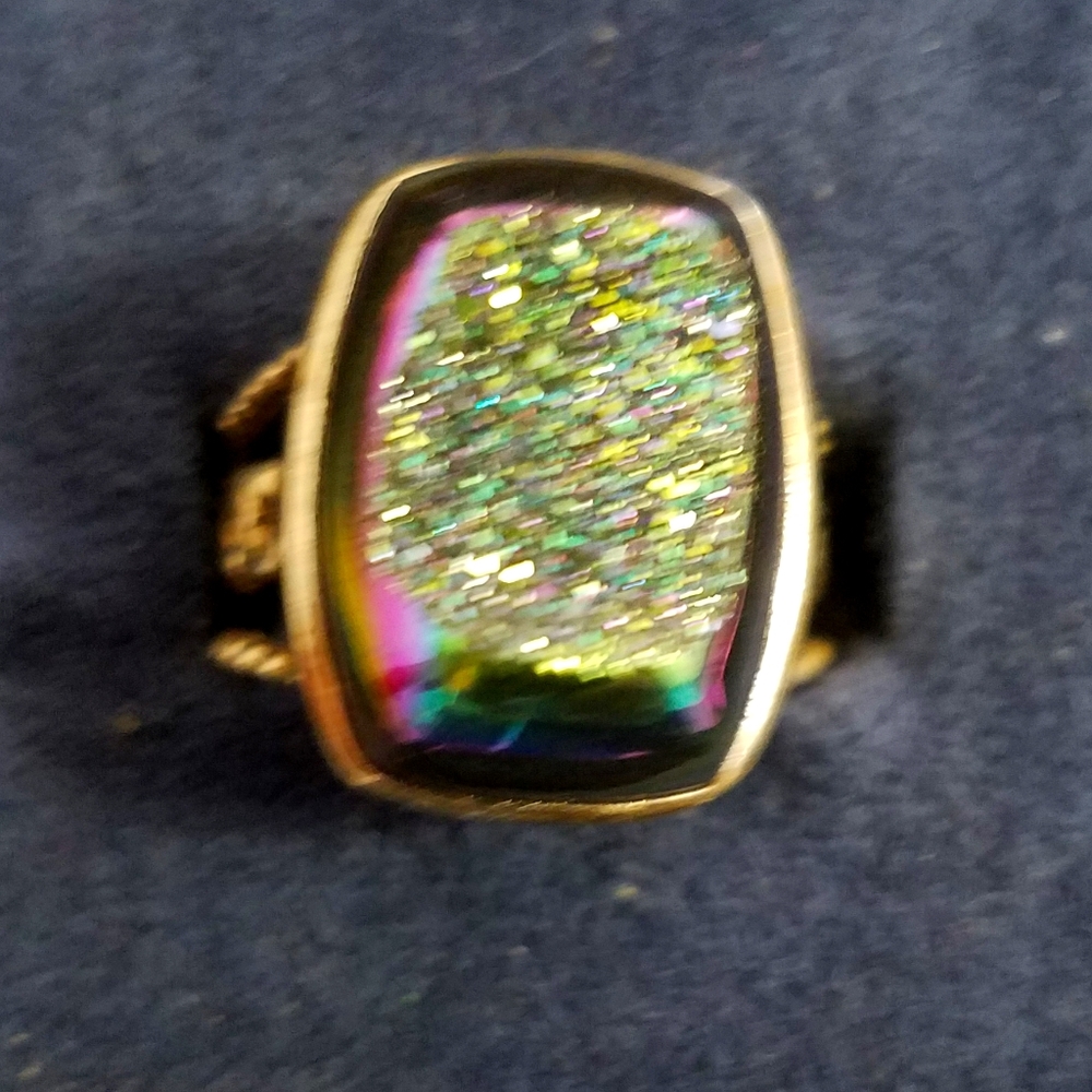 Green Druzy Large Ring. - image 1